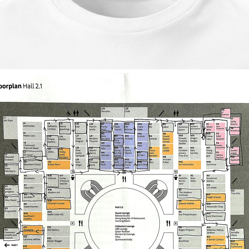 Art Basel |  Basel 2025's floor plan.  Annotated by Toby Üpson