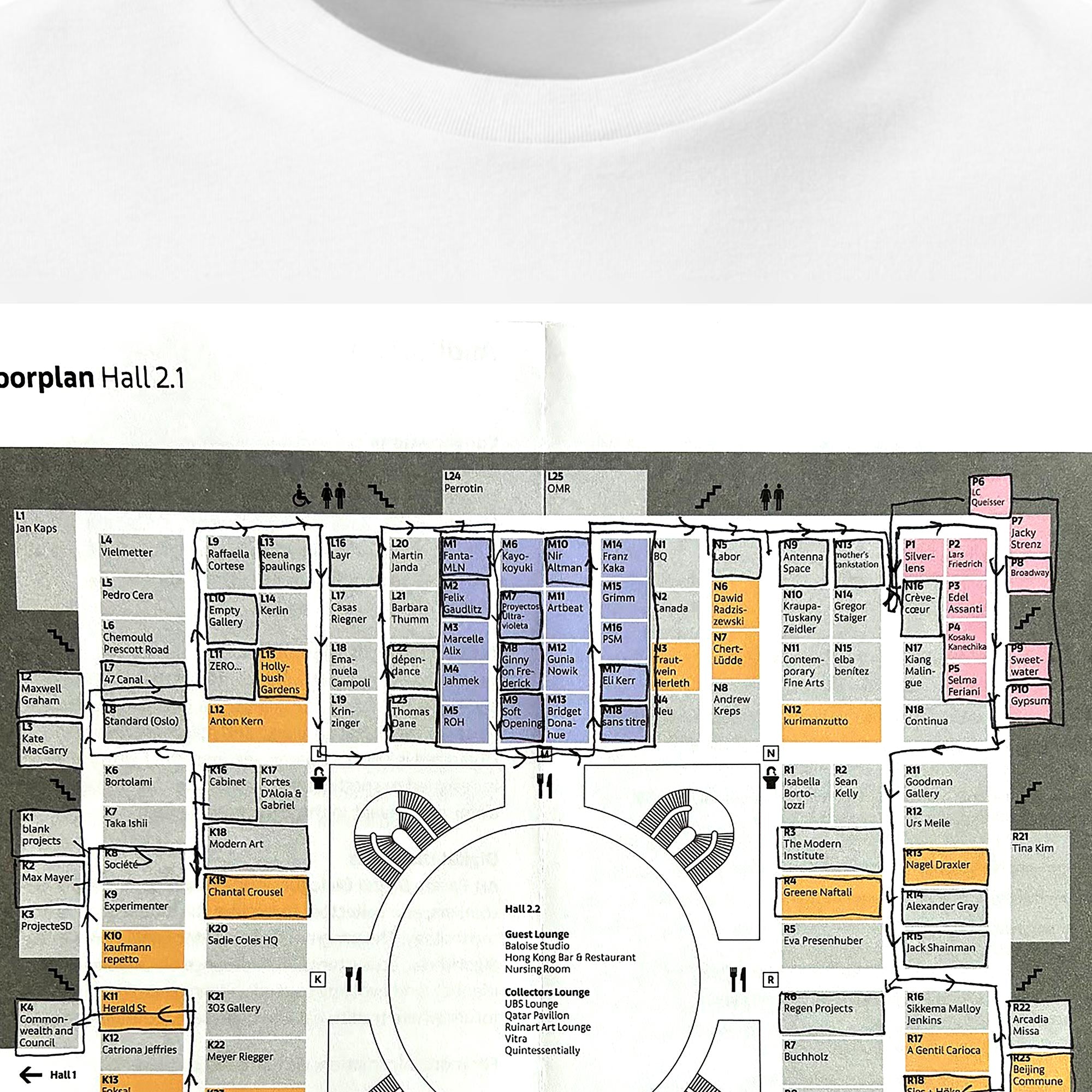 Art Basel |  Basel 2025's floor plan.  Annotated by Toby Üpson